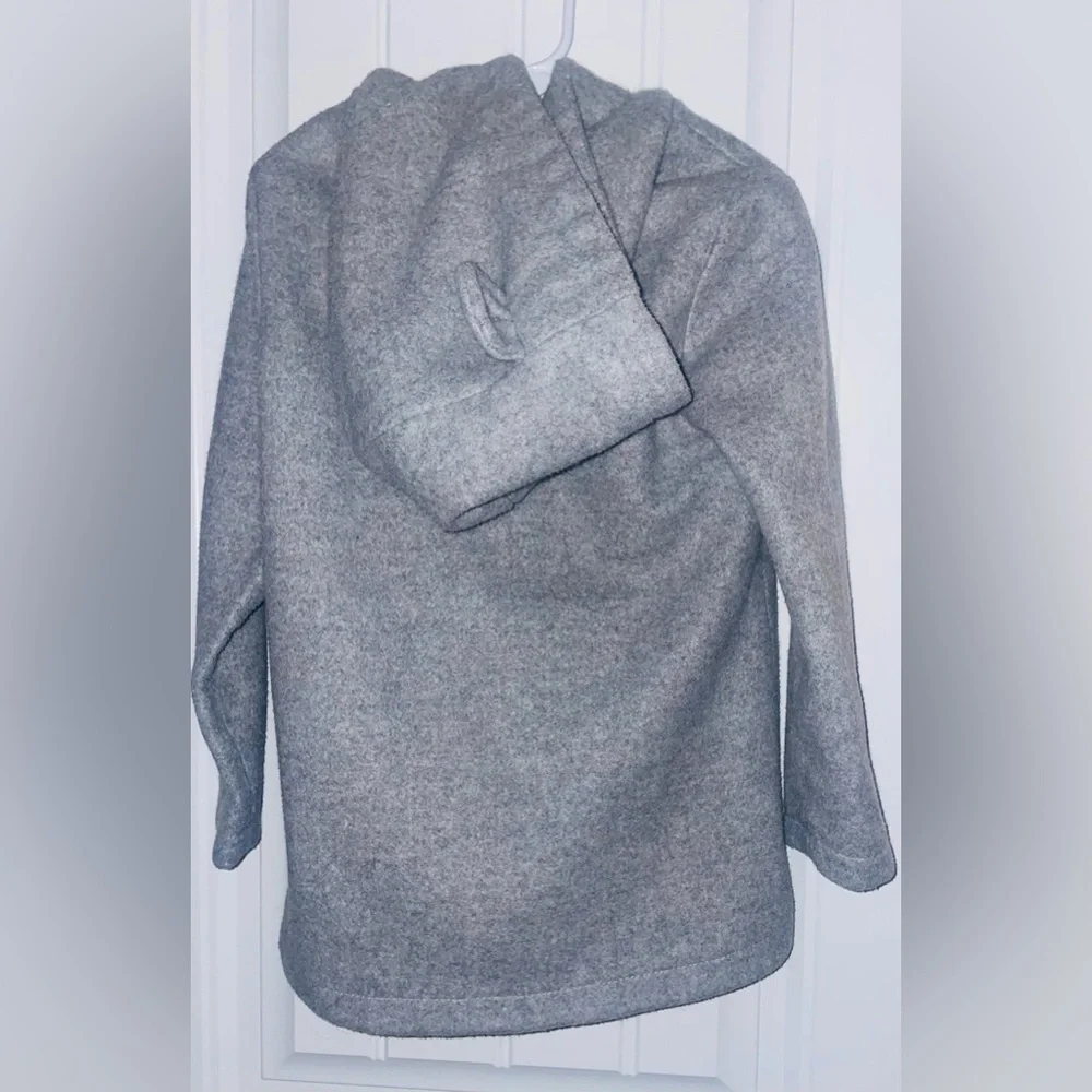 Old Navy Gray Hooded Fleece Coat Girls Size 5 Bear Ears